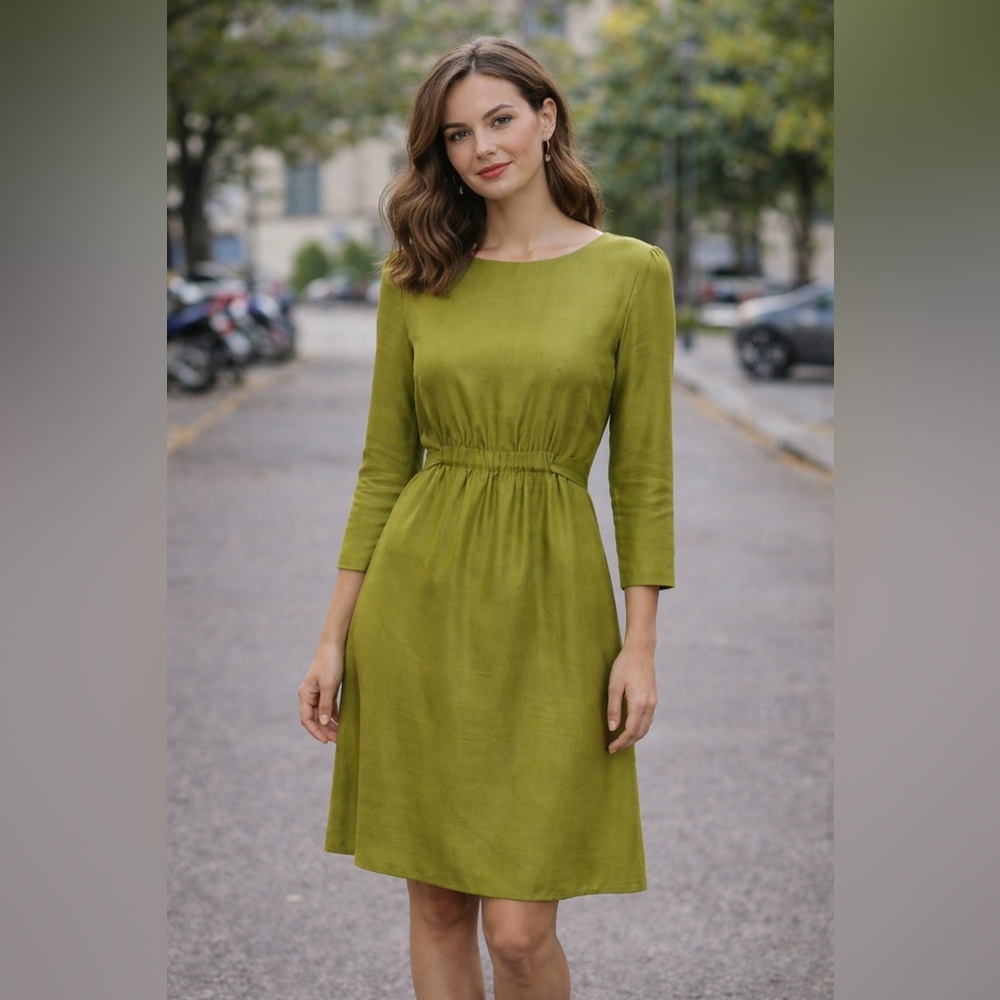 Alberta Ferretti Green Silk Dress IT 40 (approx. US 4–6)